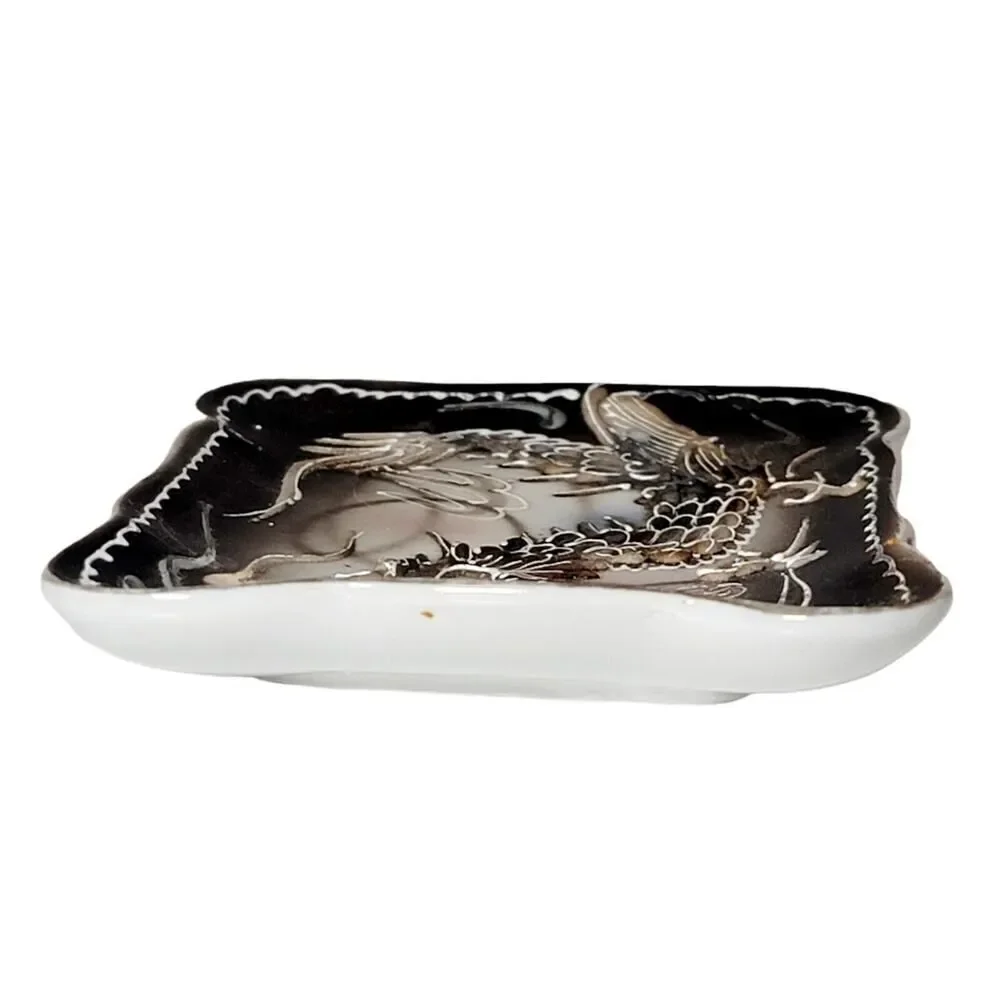 Vintage Moriage Dragonware Hand Painted‎ Dragon Jewelry Trinket Dish Japan